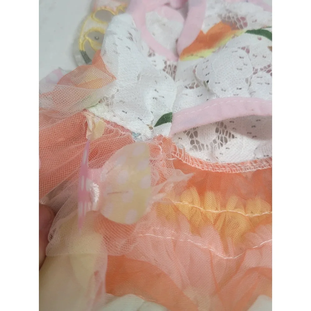 Pastel Butterfly Pet Tutu Dress Lace Floral Fairycore Small Dog Cat Costume